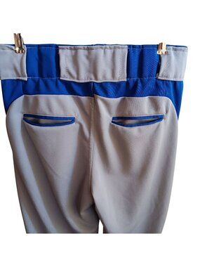 32x34 Vintage 1980's Mens Baseball Pants With Blue Stripes & Button Closure